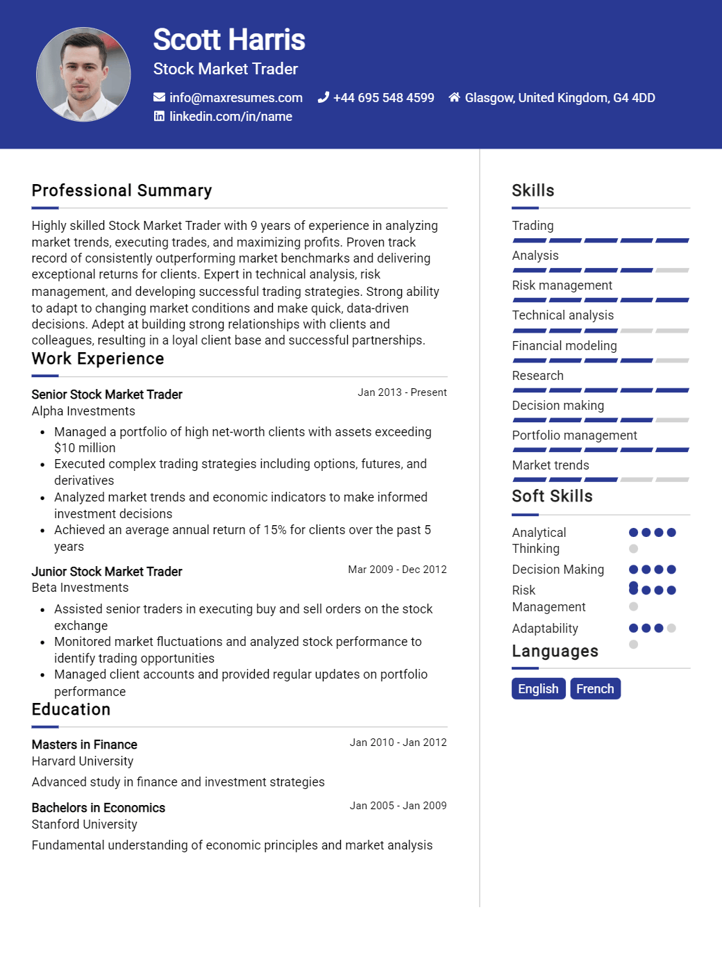 stock-market-trader-resume-sample