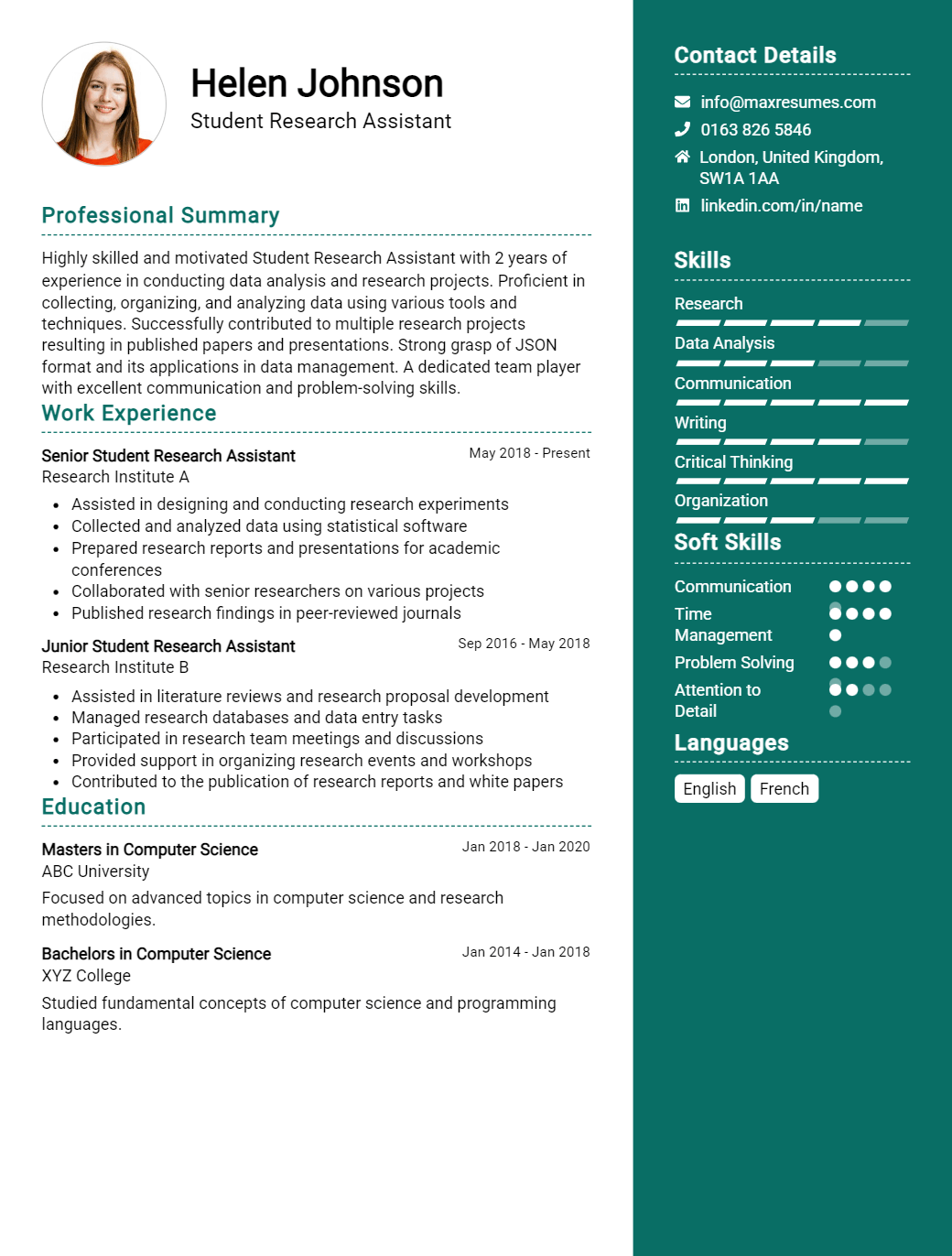 student-research-assistant-resume-sample