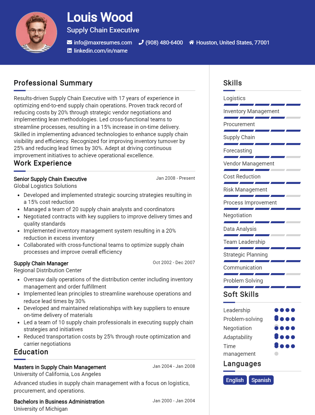 supply-chain-executive-resume-sample