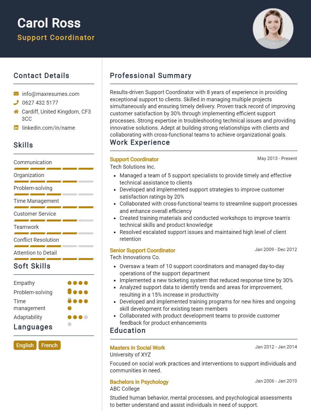 support-coordinator-resume-sample