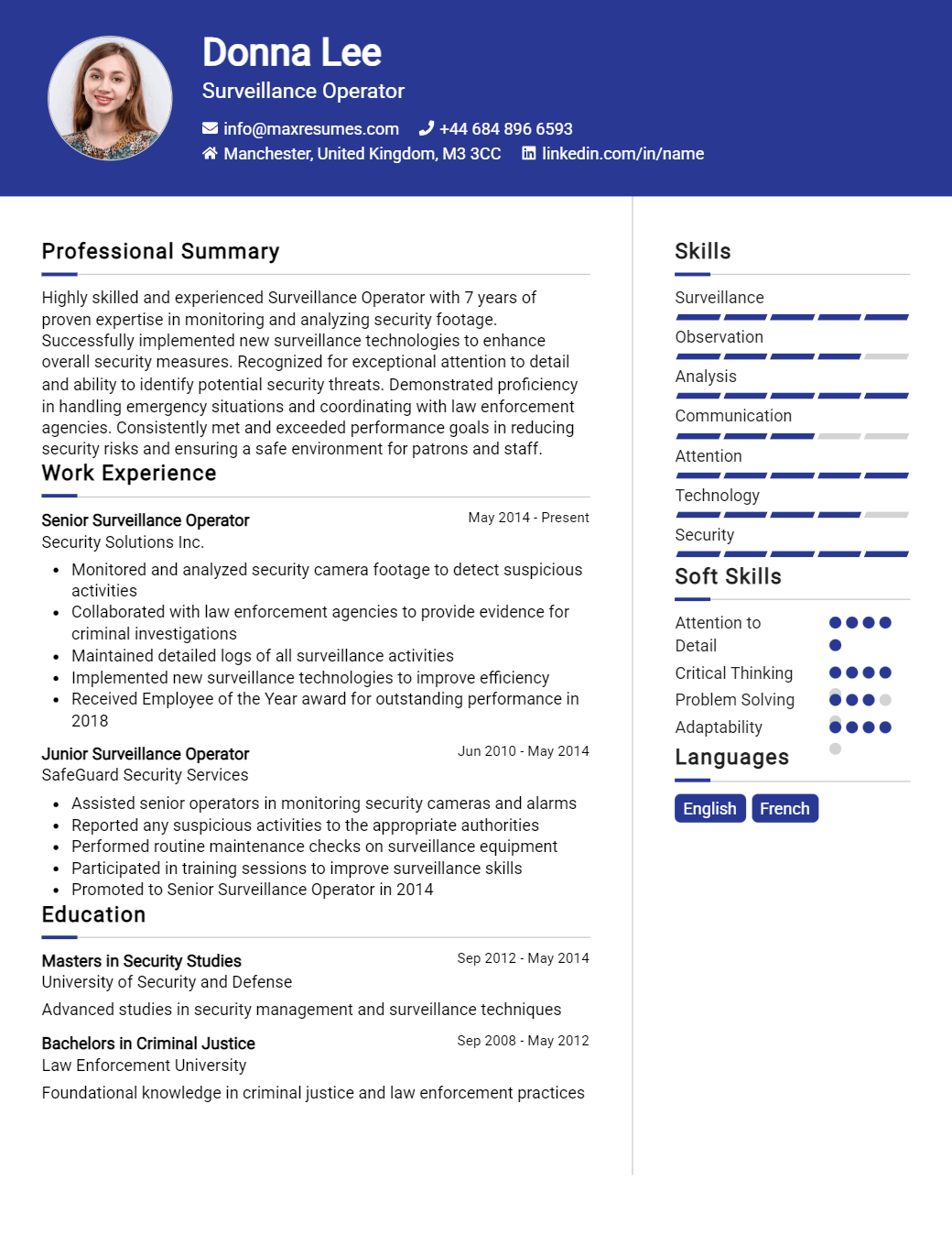 surveillance-operator-resume-sample