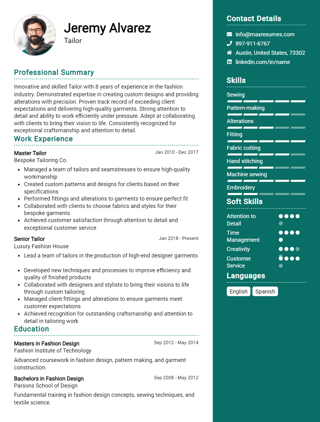 tailor-resume-sample