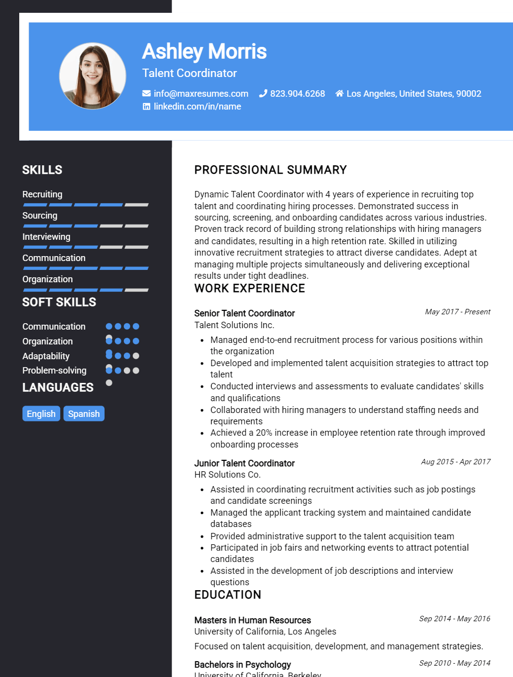 talent-coordinator-resume-sample