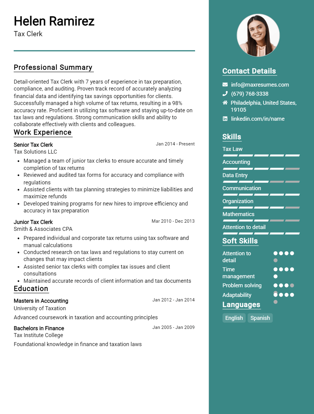 tax-clerk-resume-sample