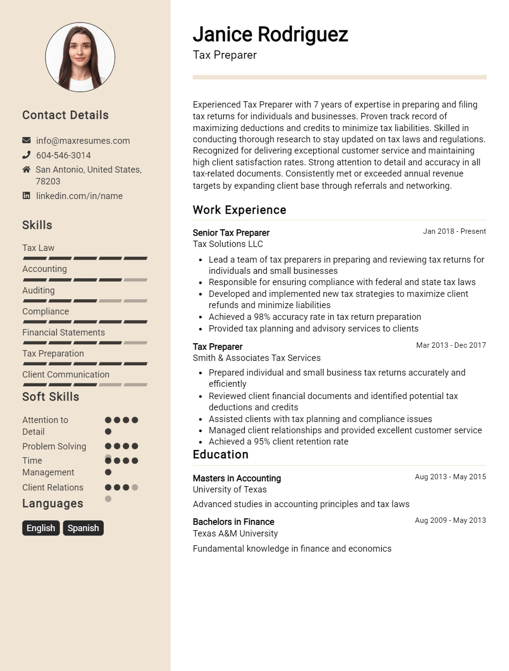 tax-preparer-resume-sample