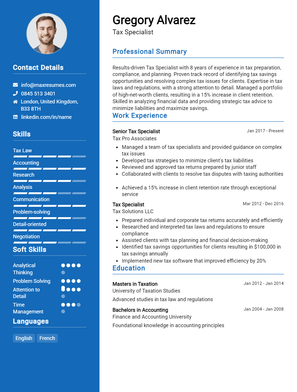 tax-specialist-resume-sample