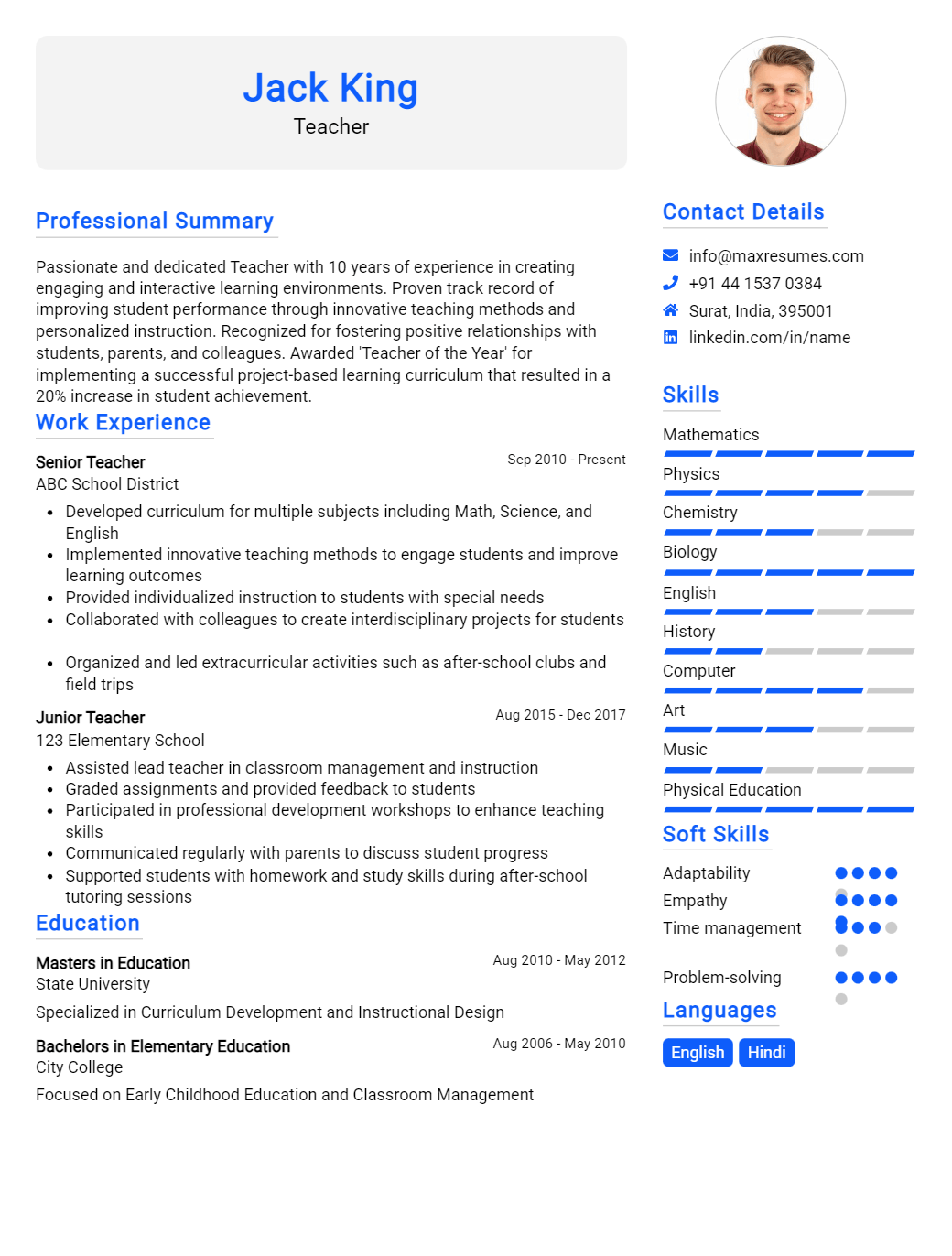 teacher-resume-sample