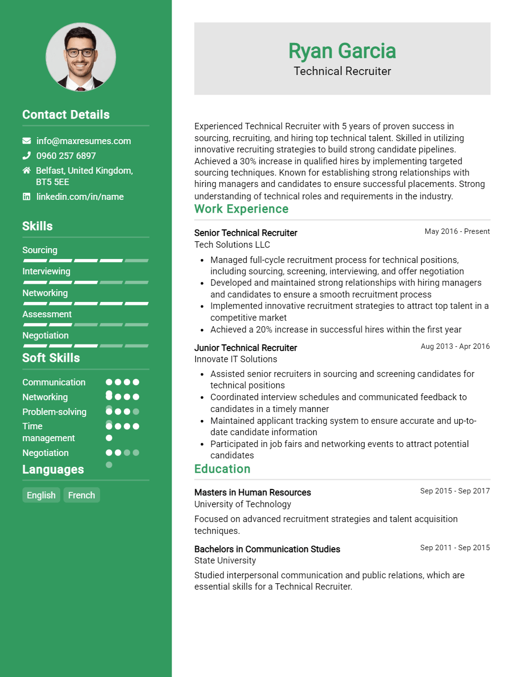 technical-recruiter-resume-sample