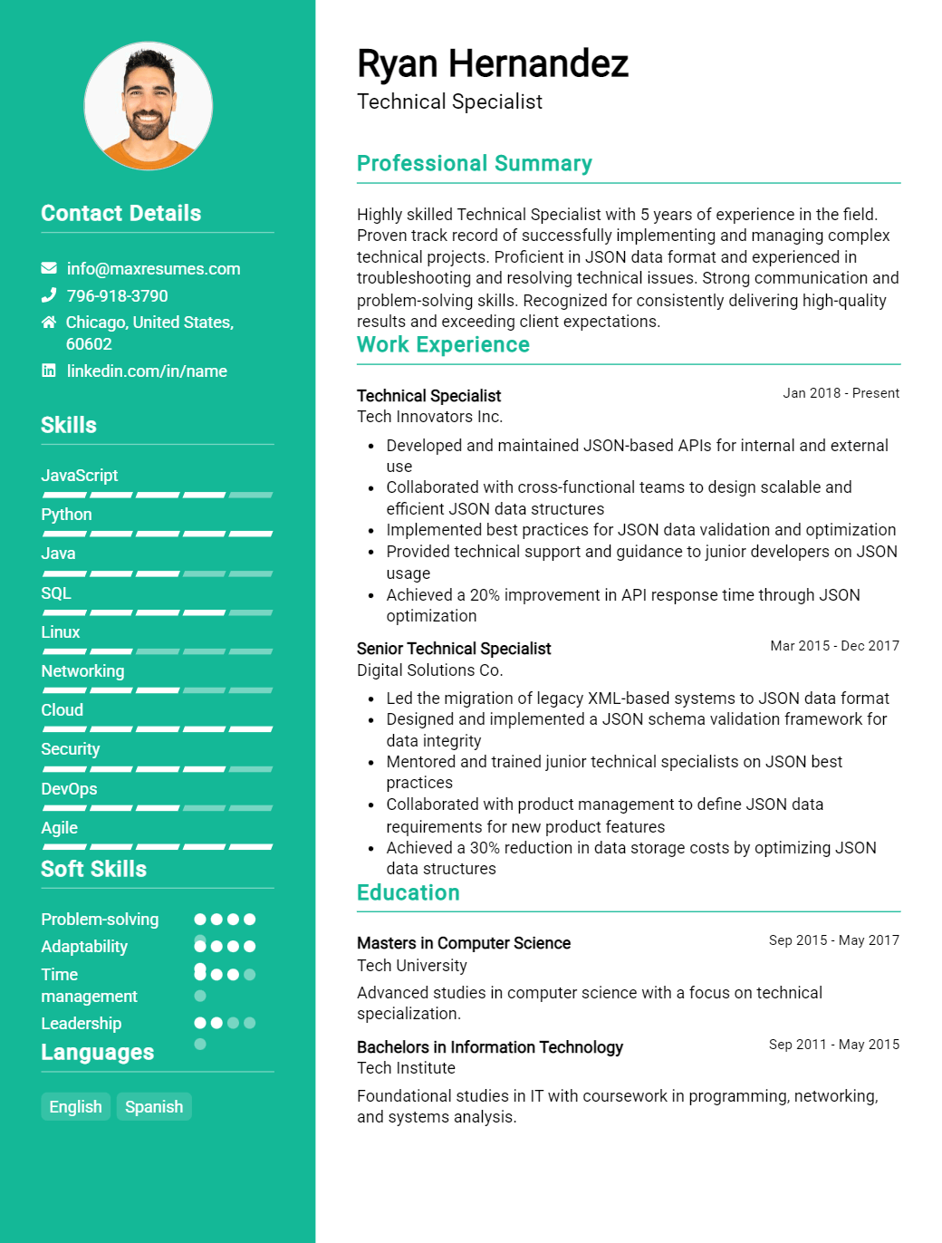 technical-specialist-resume-sample
