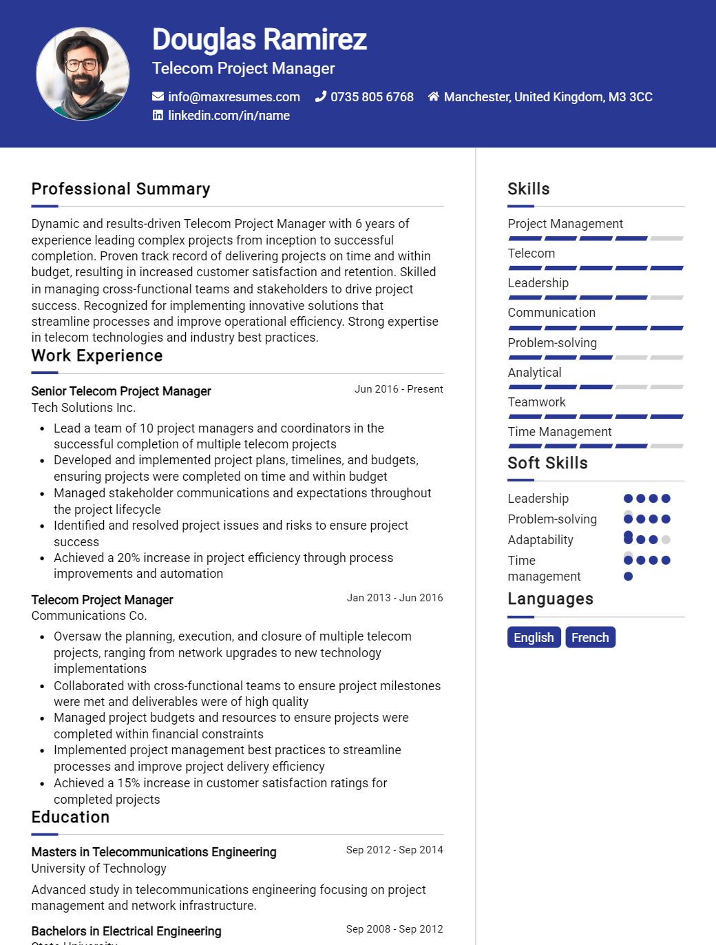 telecom-project-manager-resume-sample