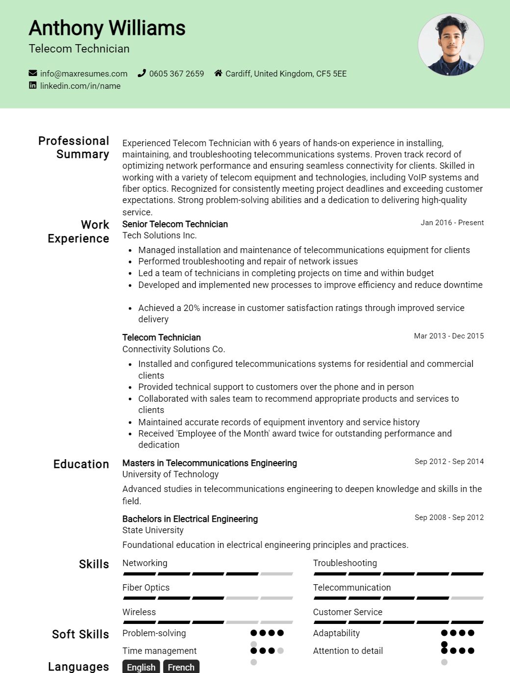 telecom-technician-resume-sample
