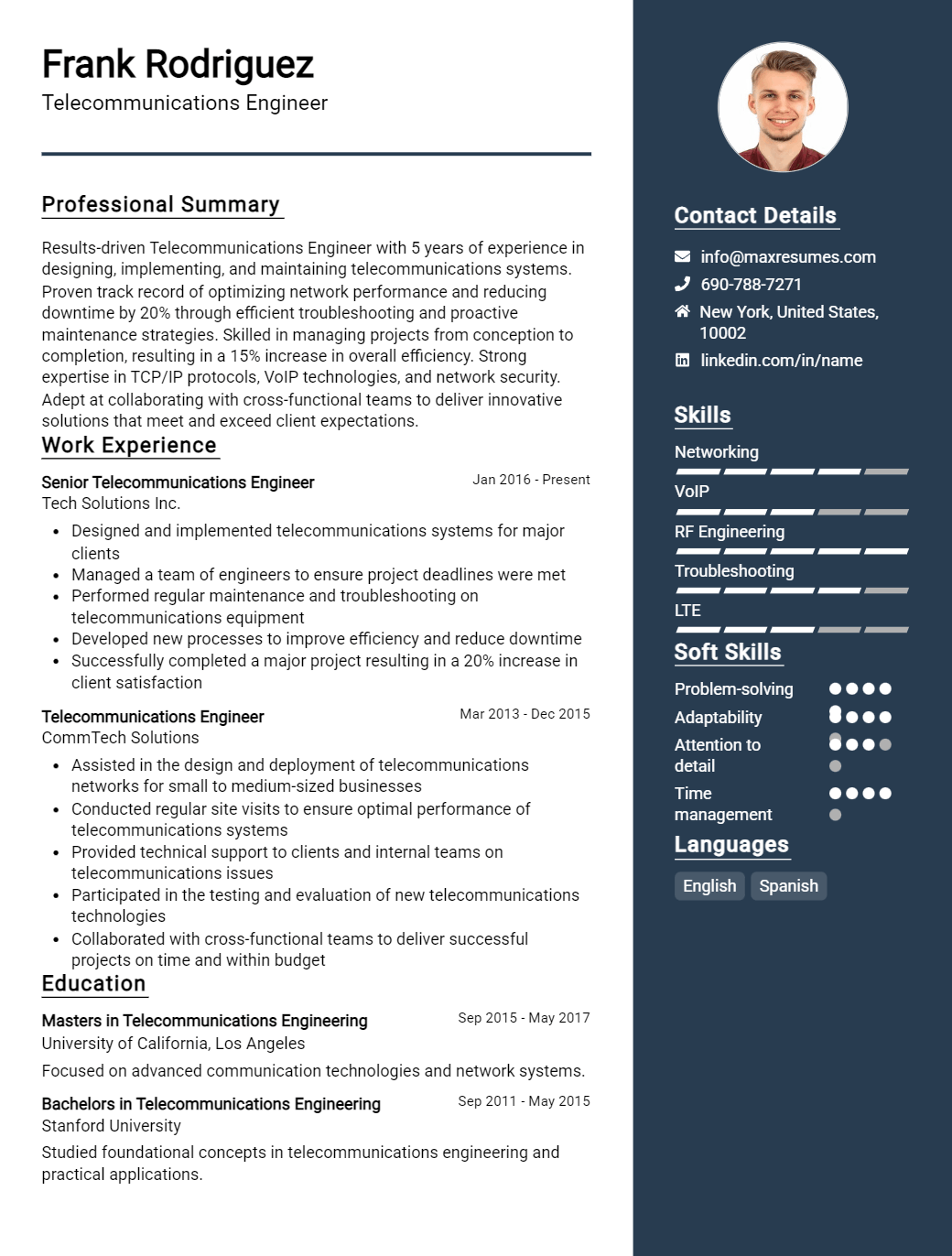 telecommunications-engineer-resume-sample