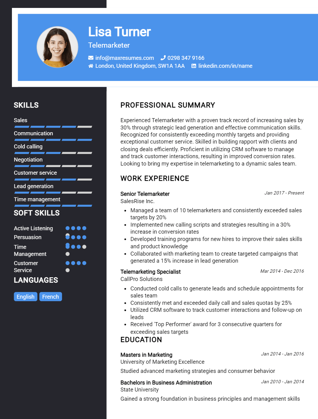 telemarketer-resume-sample