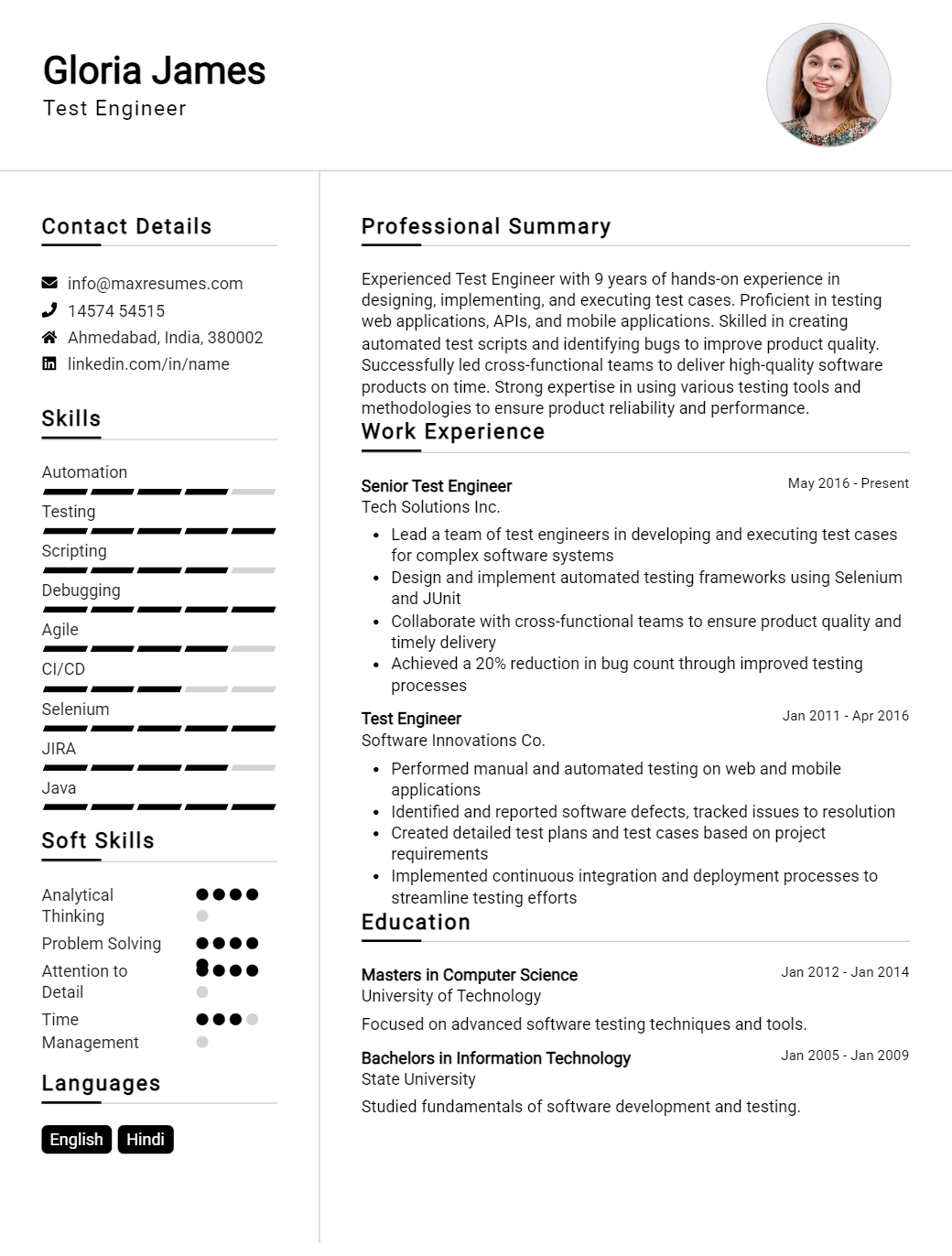 test-engineer-resume-sample