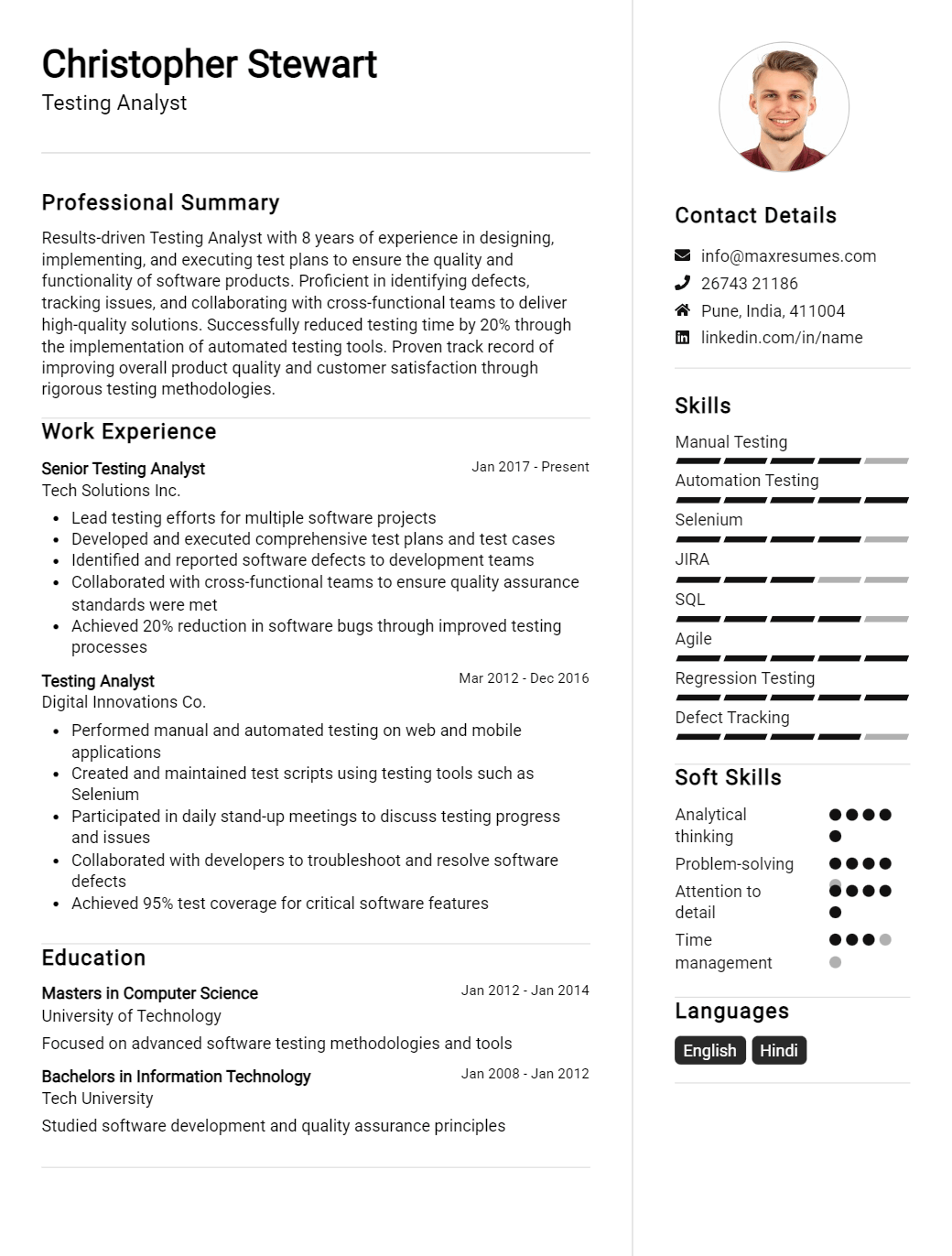 testing-analyst-resume-sample