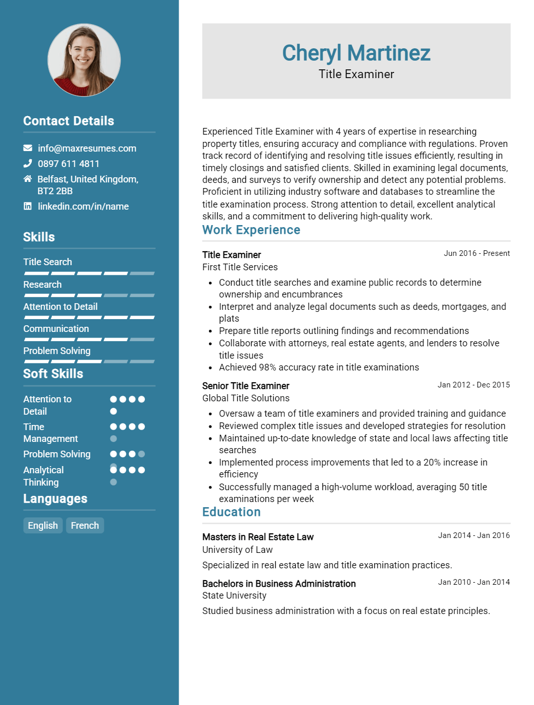 title-examiner-resume-sample