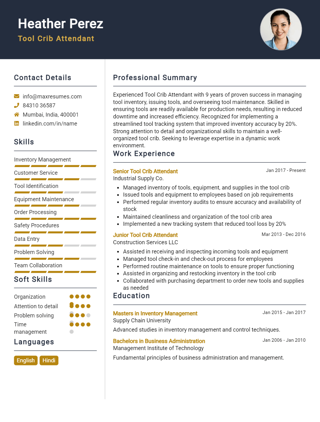 tool-crib-attendant-resume-sample