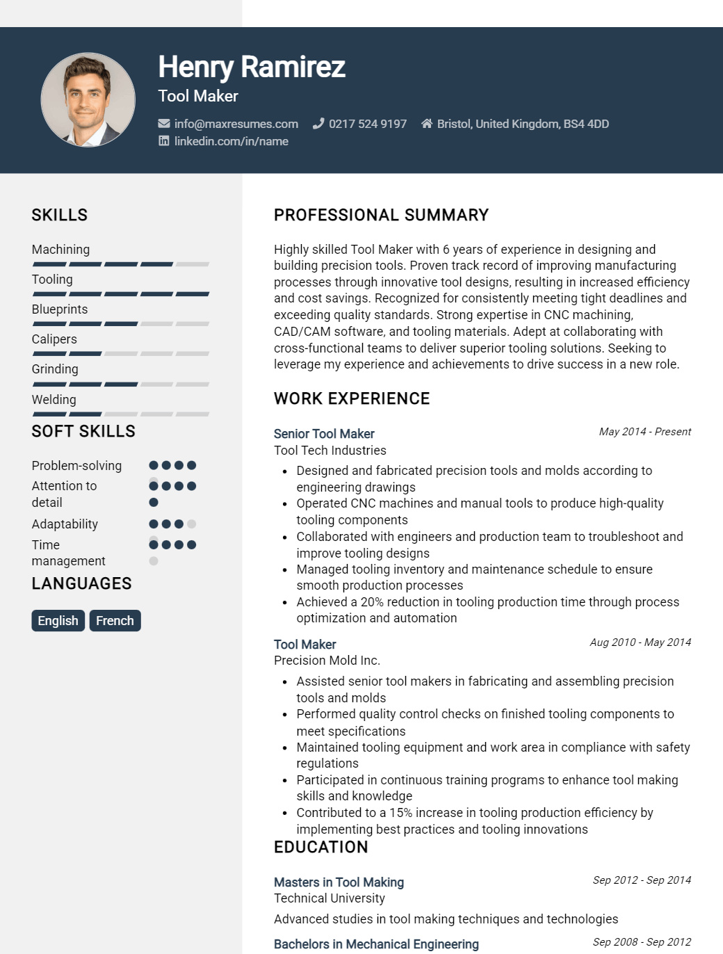 tool-maker-resume-sample