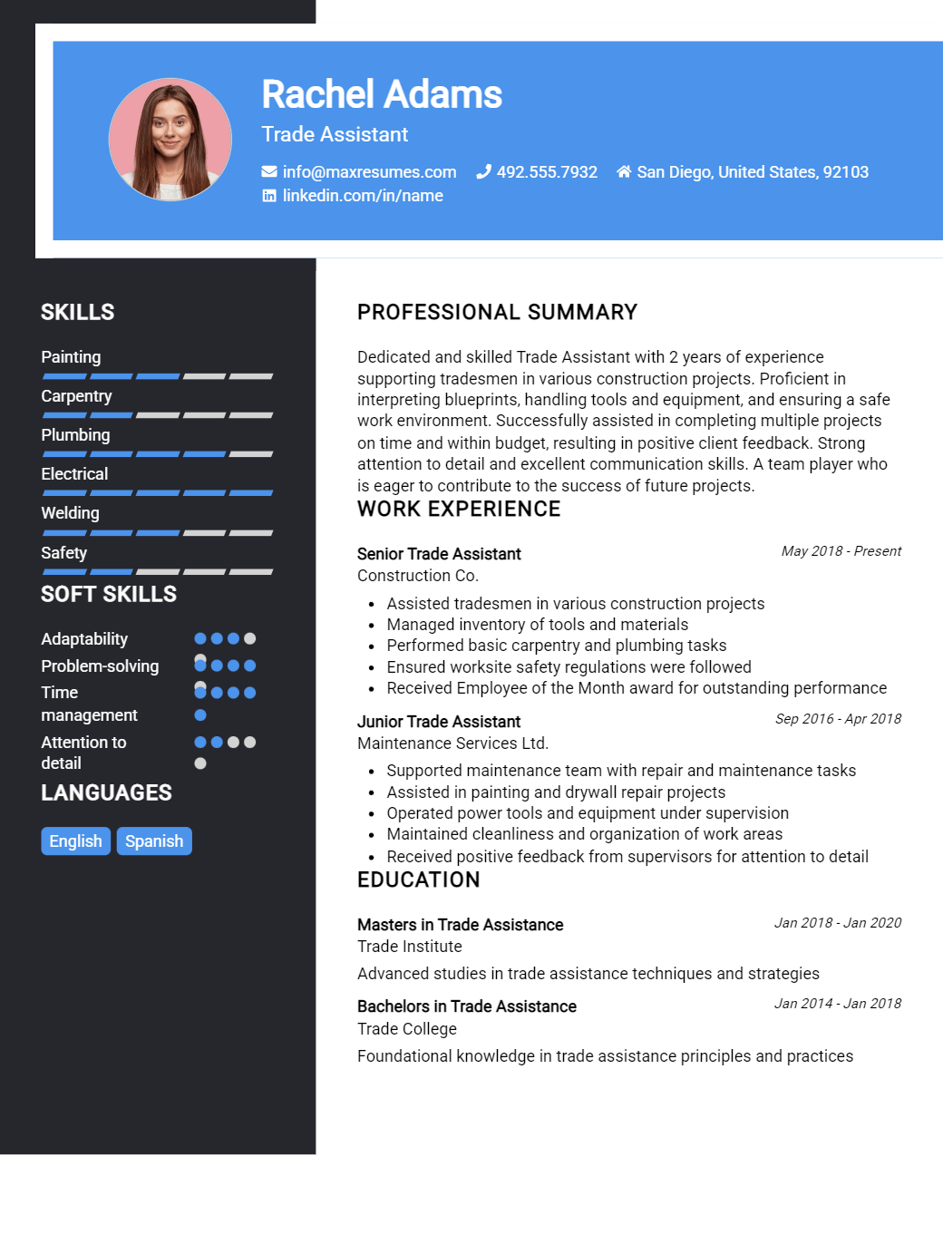 trade-assistant-resume-sample