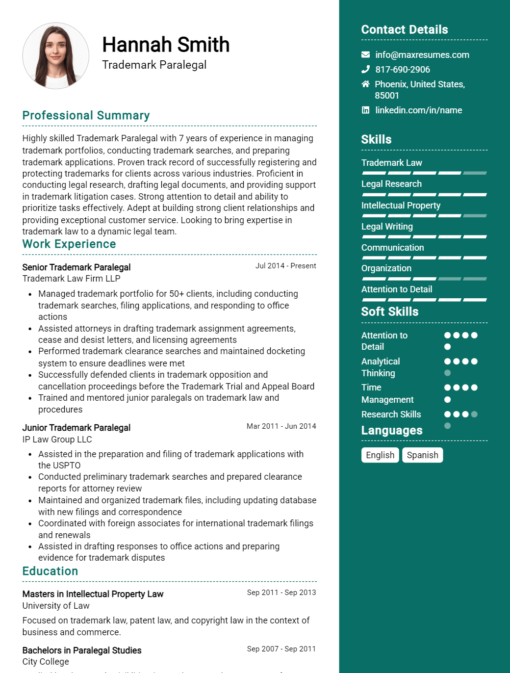 trademark-paralegal-resume-sample