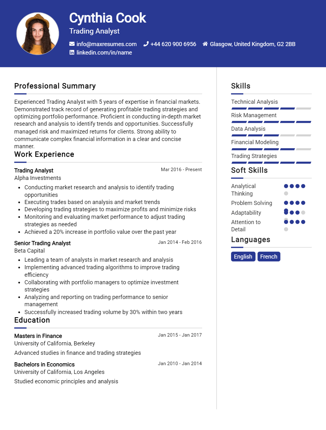 trading-analyst-resume-sample