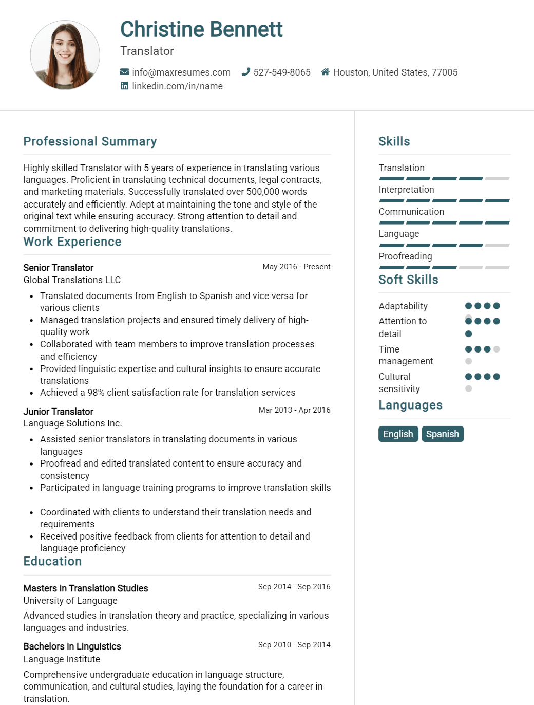 translator-resume-sample