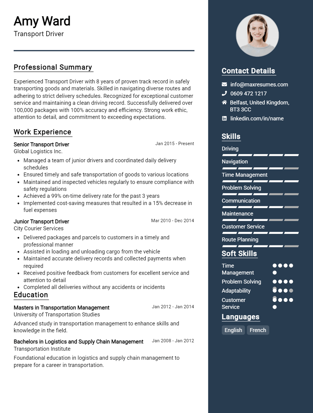 transport-driver-resume-sample