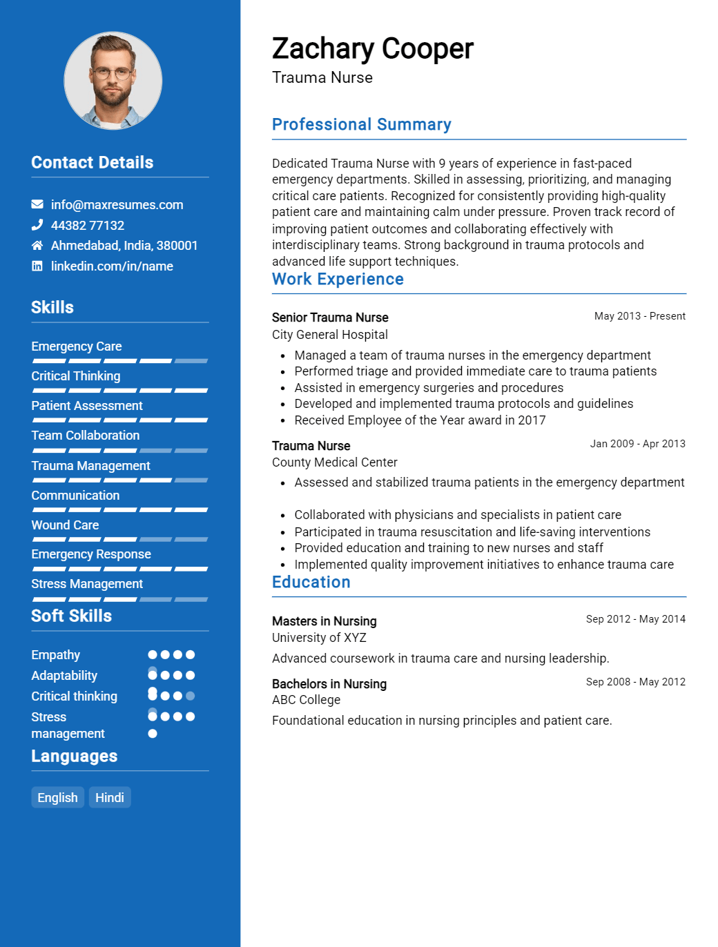 trauma-nurse-resume-sample