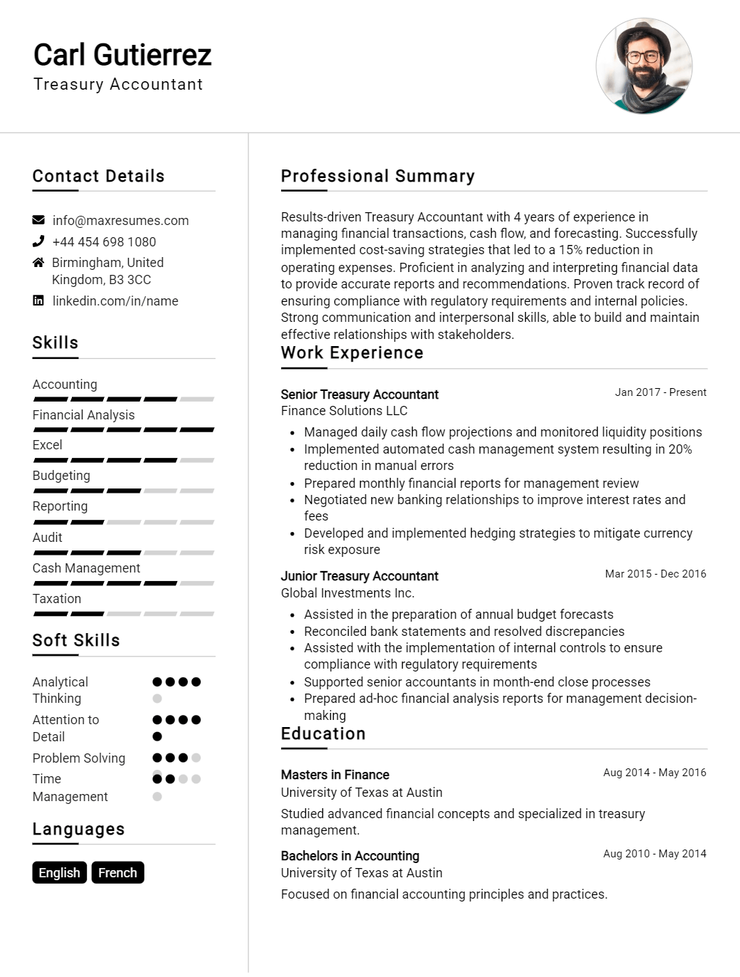 treasury-accountant-resume-sample