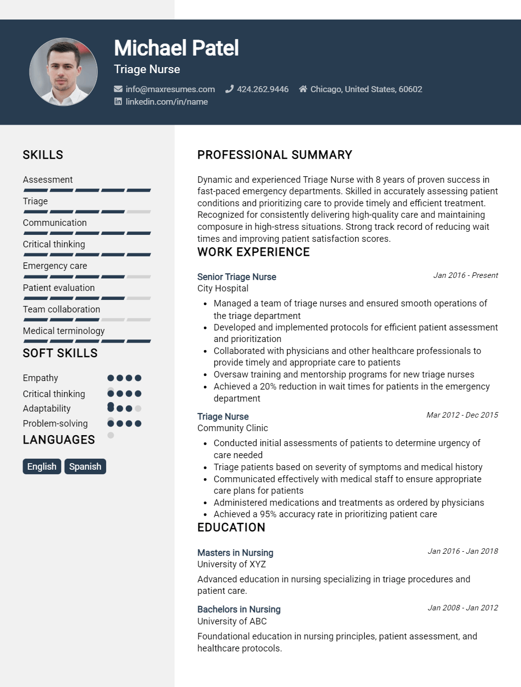 triage-nurse-resume-sample