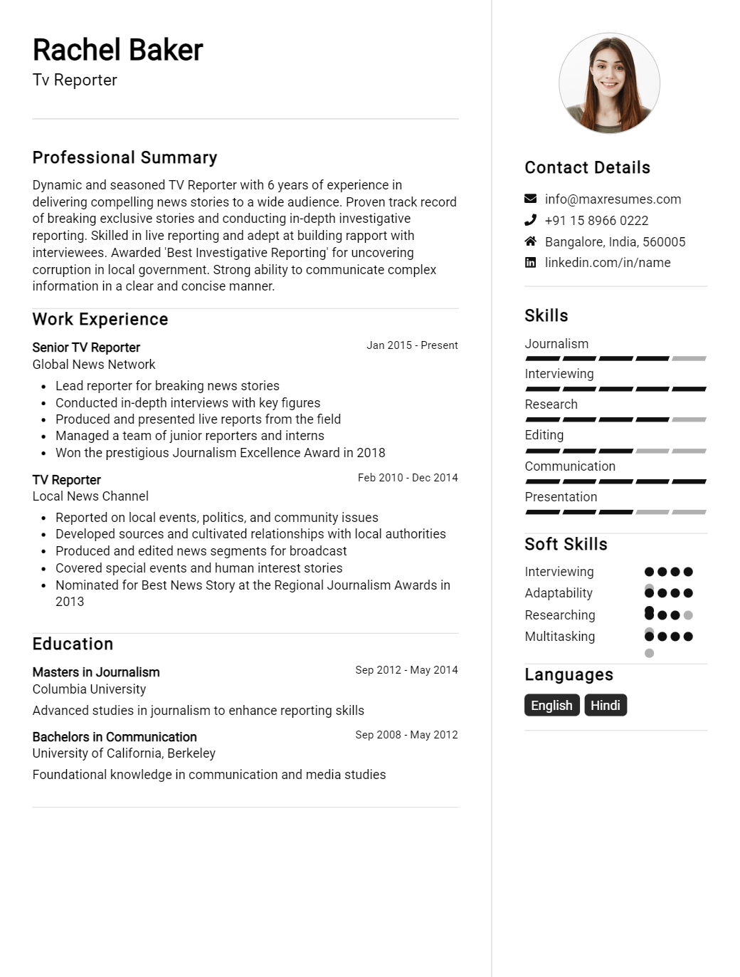 tv-reporter-resume-sample