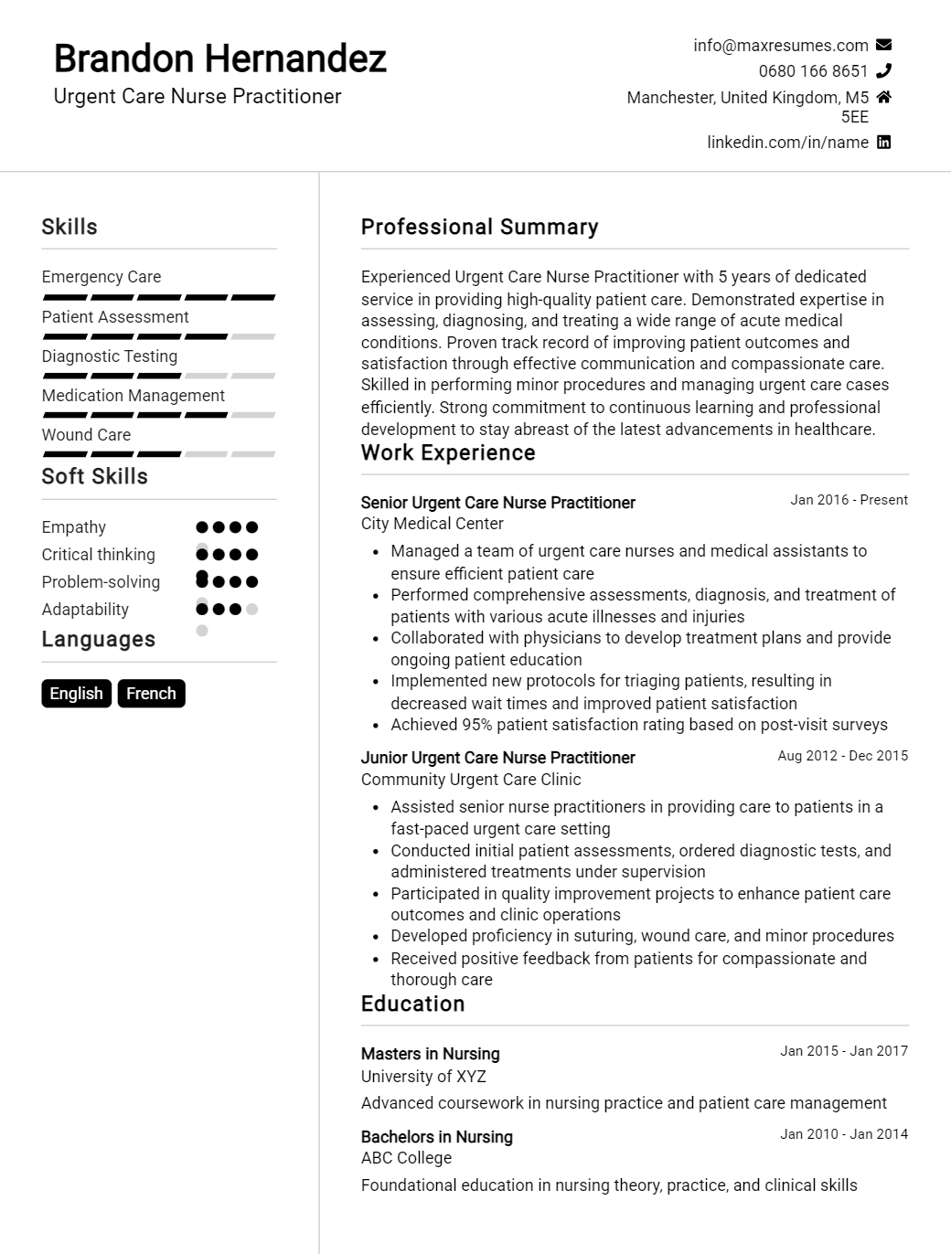 urgent-care-nurse-practitioner-resume-sample