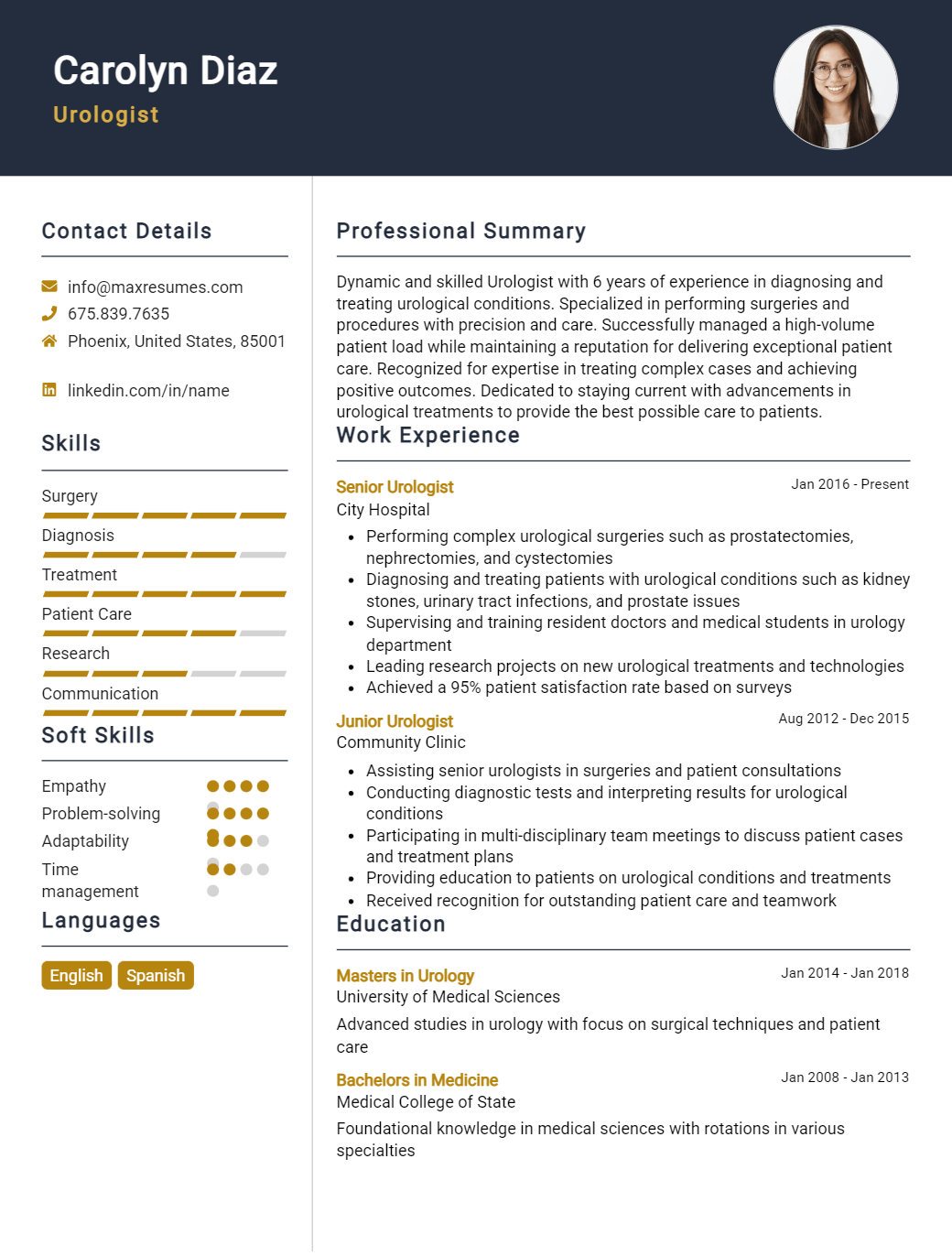 urologist-resume-sample
