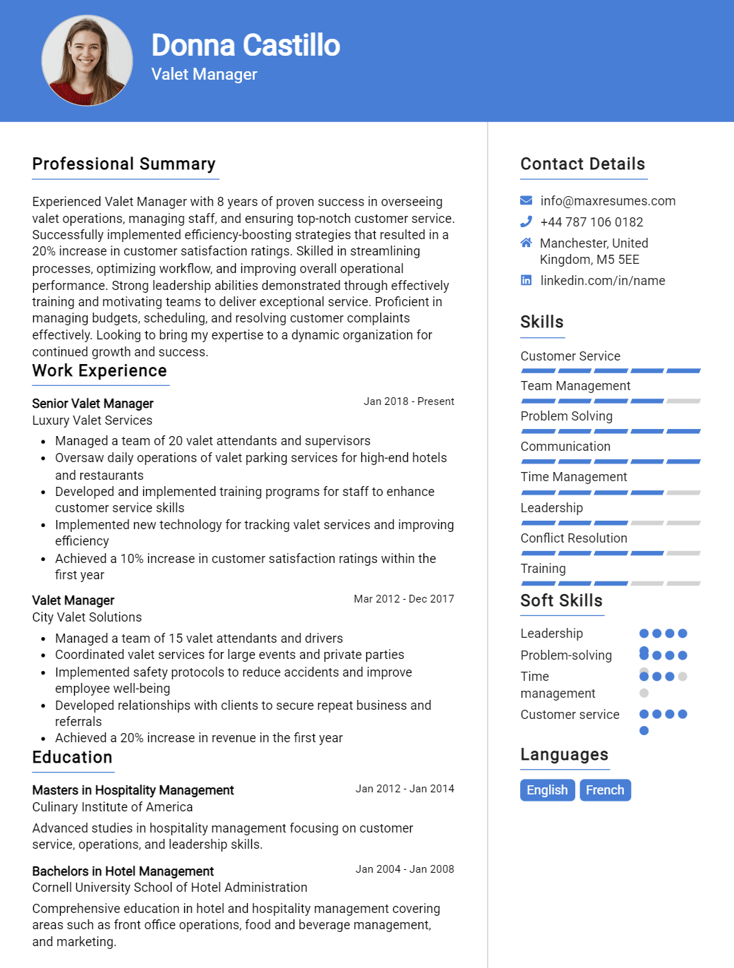valet-manager-resume-sample