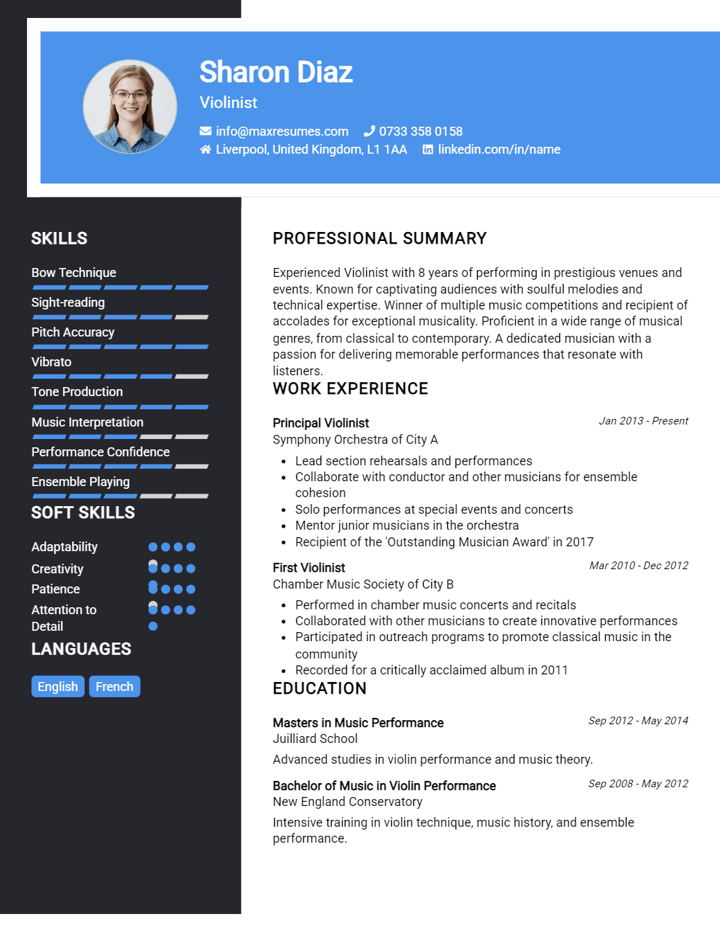 violinist-resume-sample