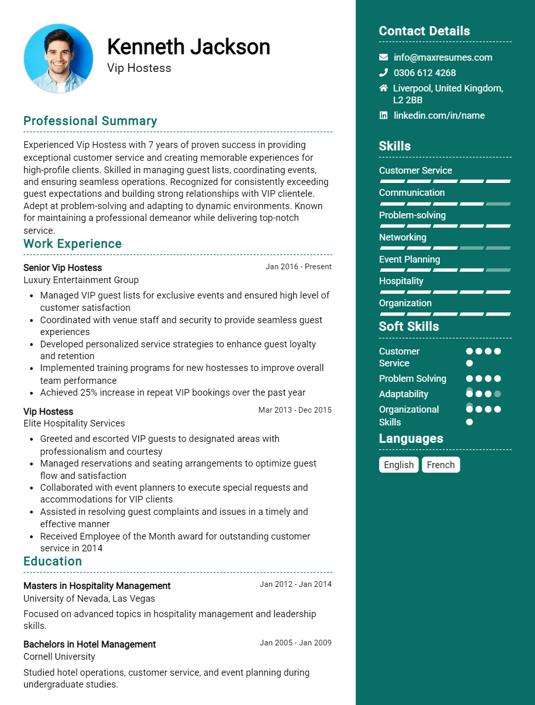 vip-hostess-resume-sample