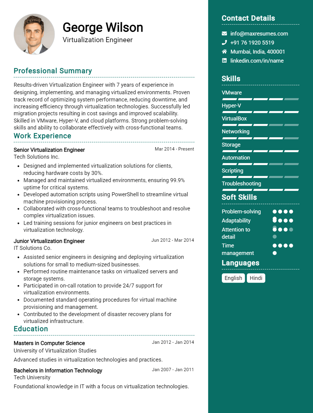 virtualization-engineer-resume-sample