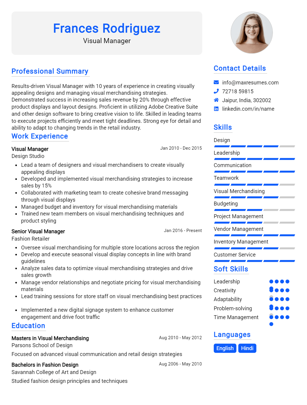 visual-manager-resume-sample