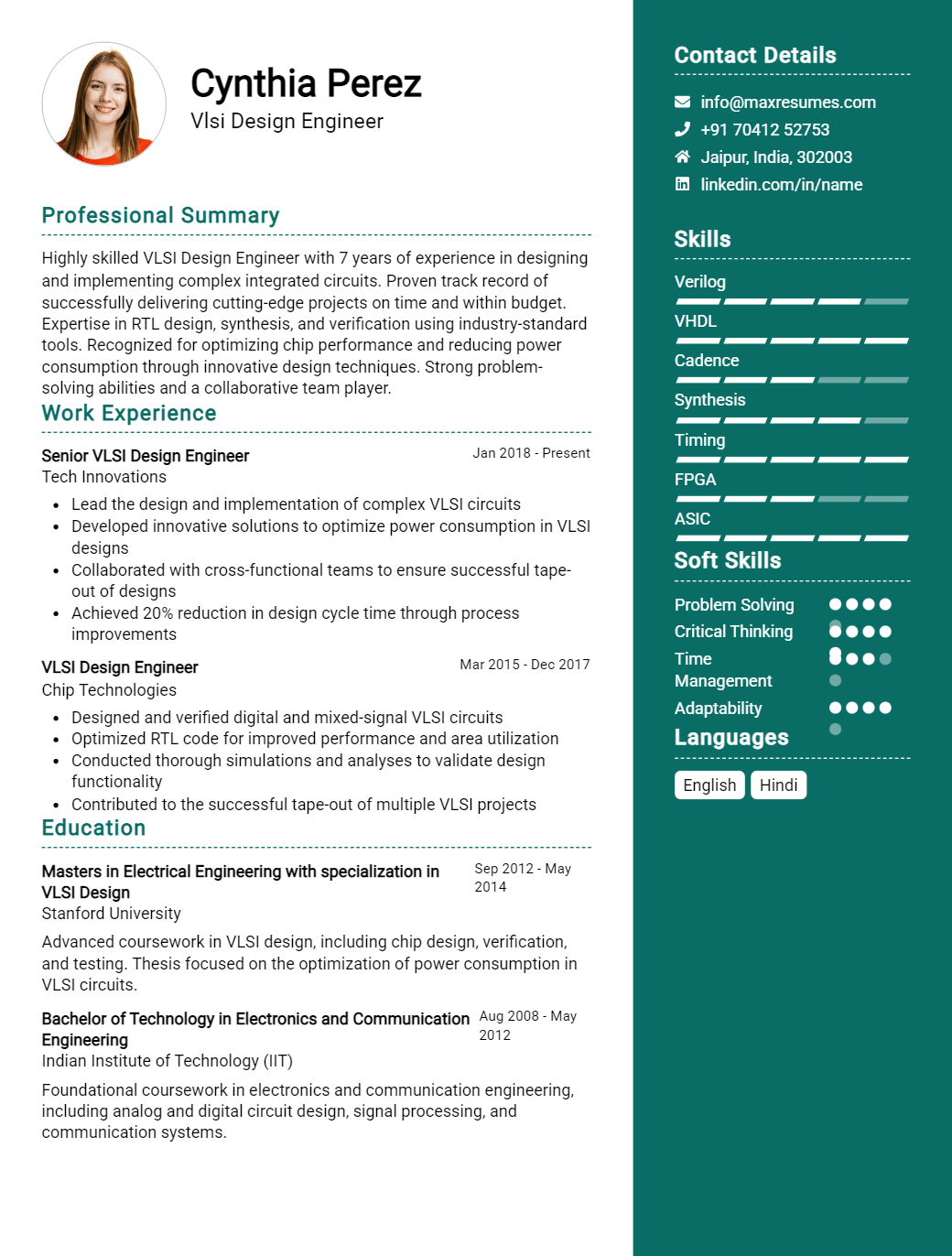 vlsi-design-engineer-resume-sample