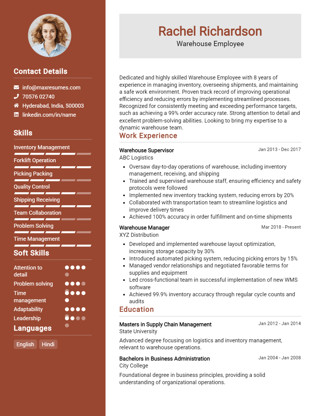 warehouse-employee-resume-sample