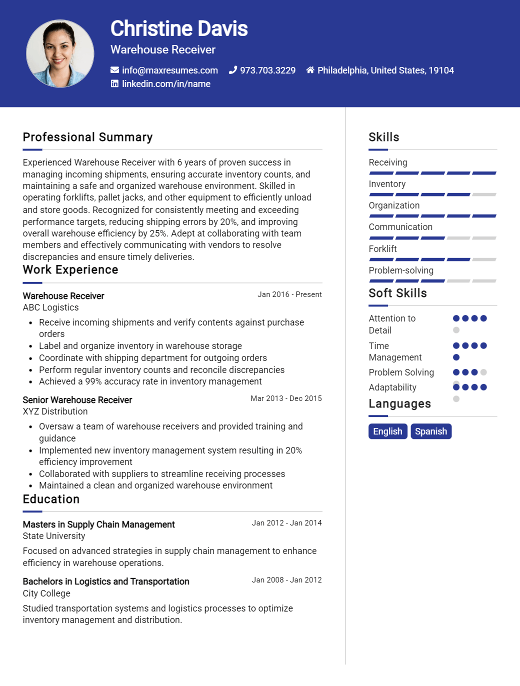 warehouse-receiver-resume-sample