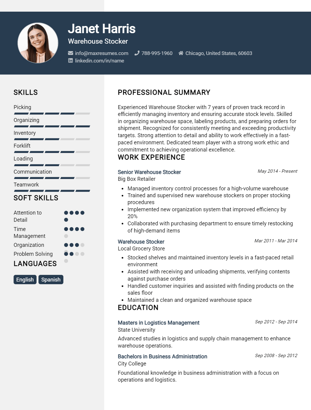 warehouse-stocker-resume-sample