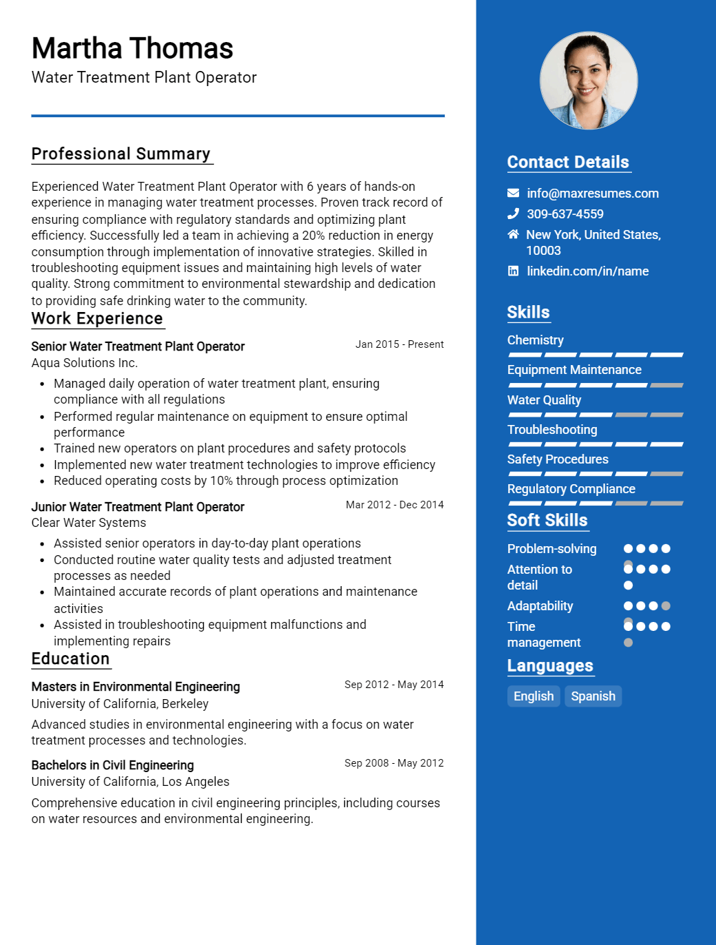 water-treatment-plant-operator-resume-sample