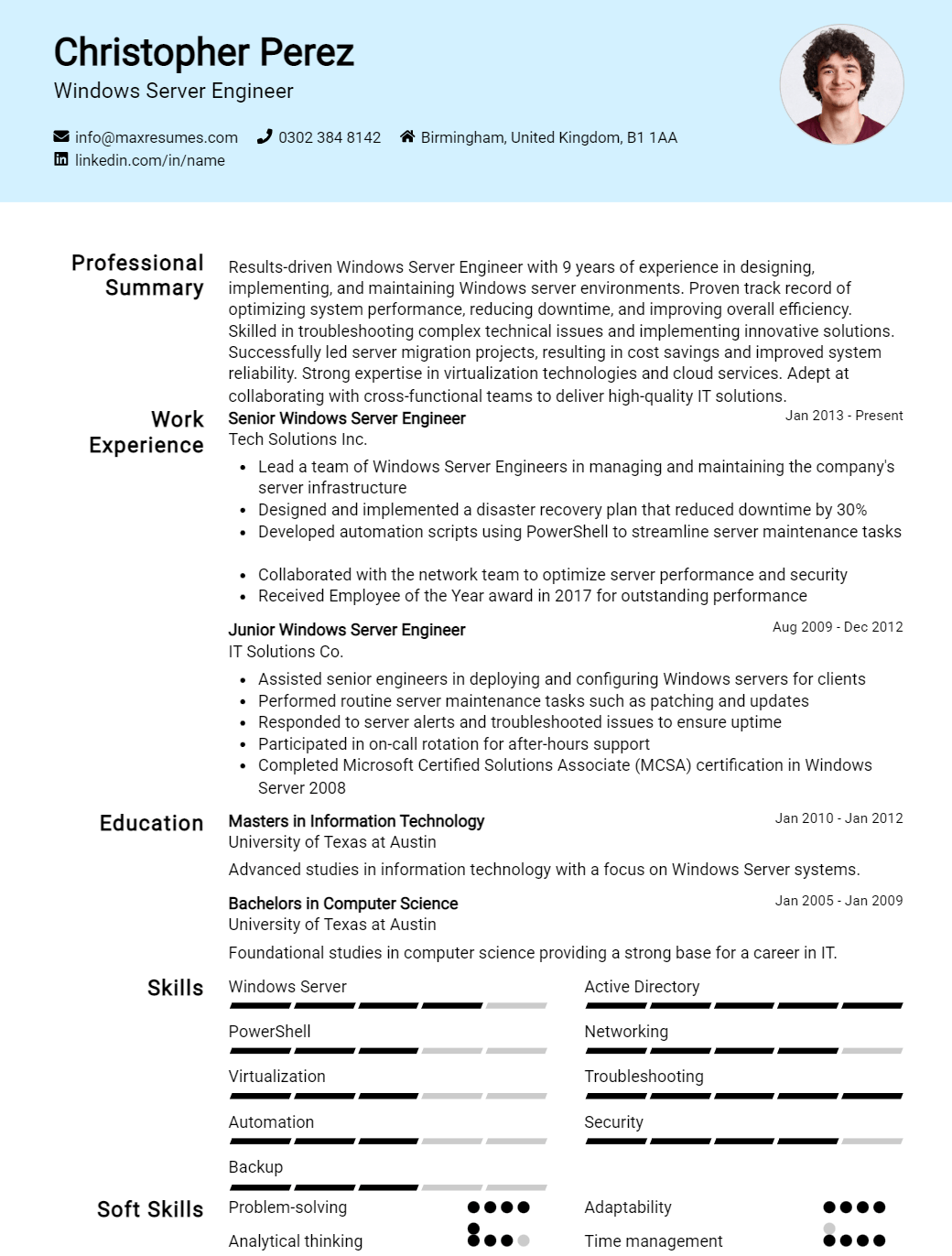 windows-server-engineer-resume-sample