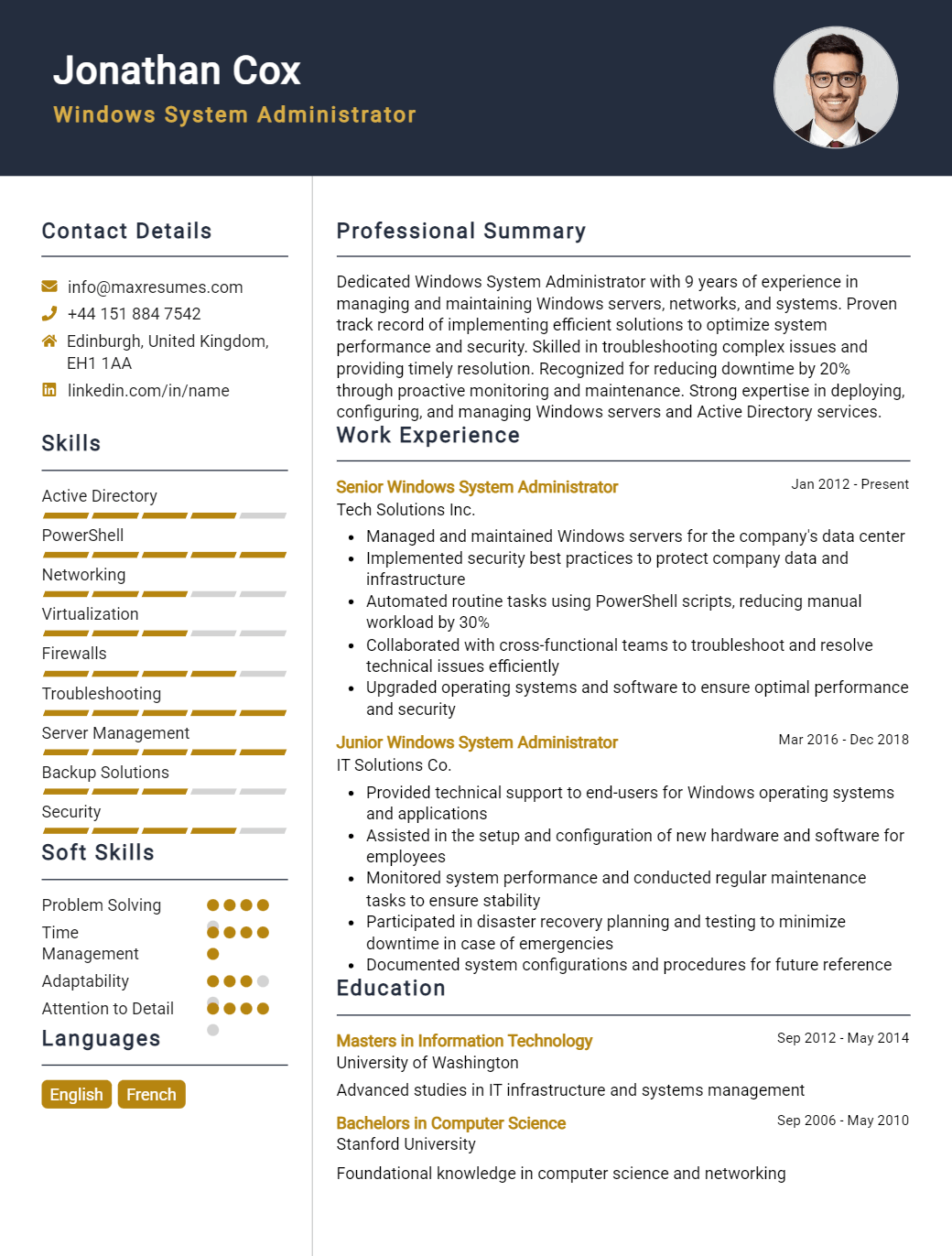 windows-system-administrator-resume-sample