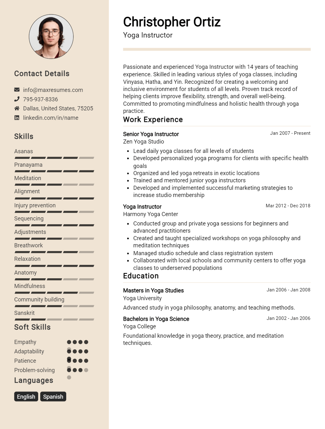 yoga-instructor-resume-sample