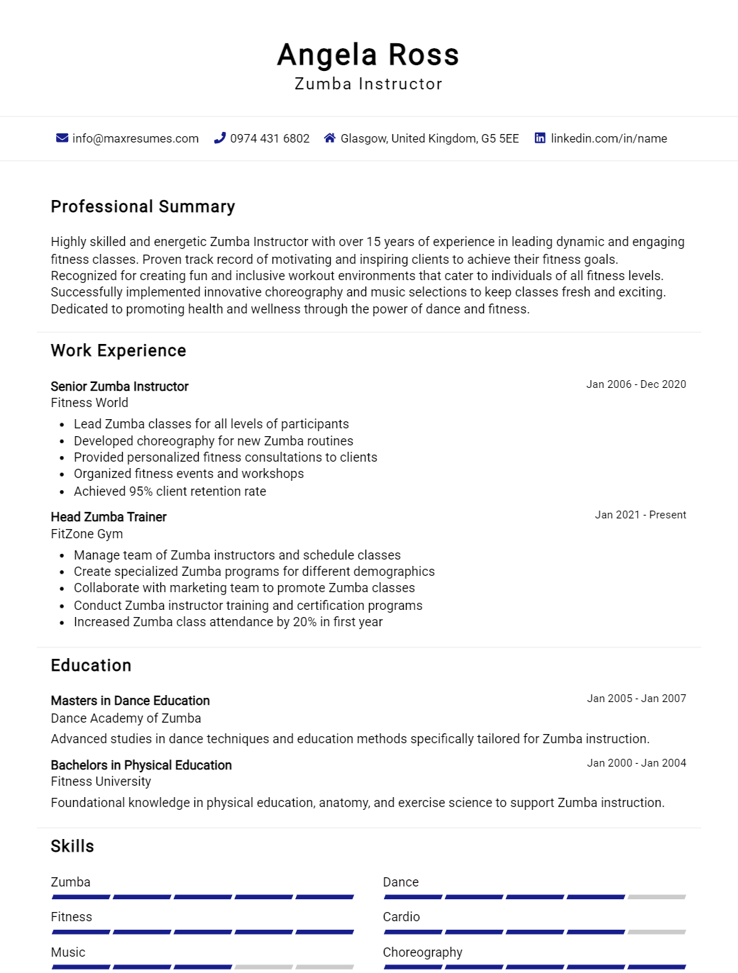 zumba-instructor-resume-sample