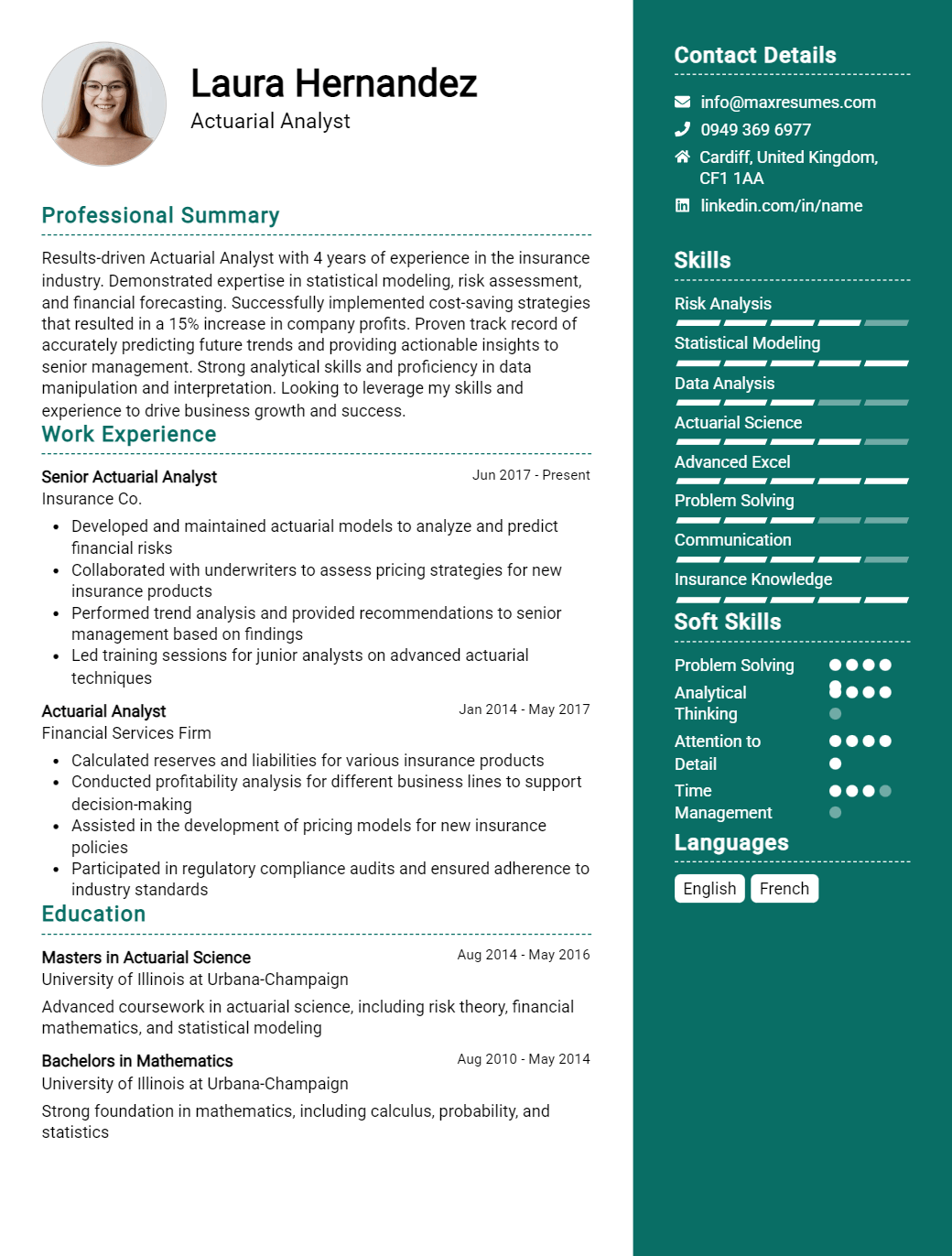 actuarial-analyst-resume-sample