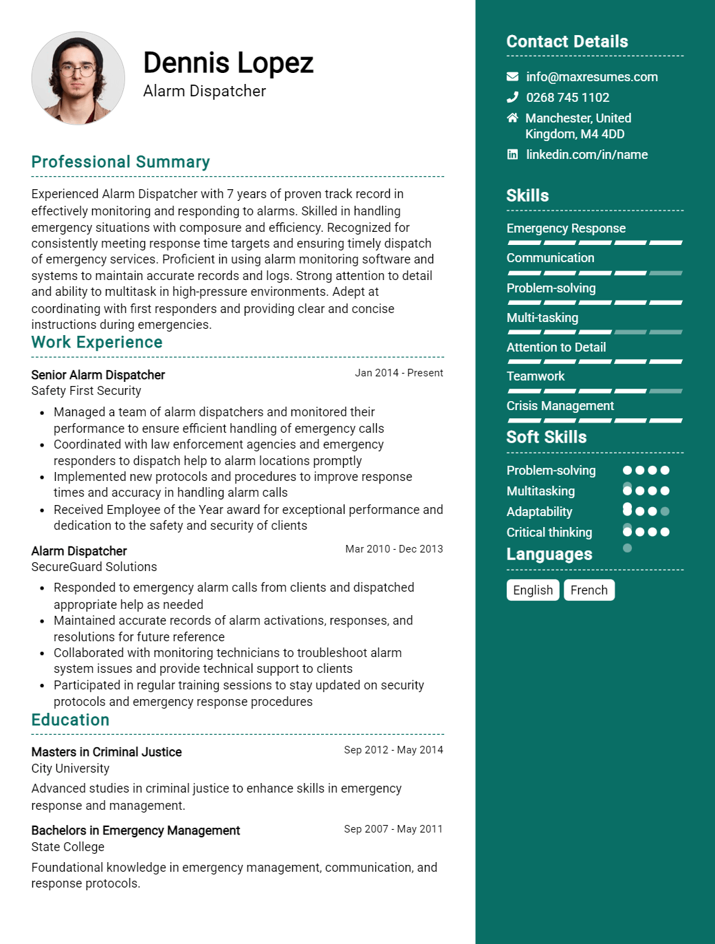 alarm-dispatcher-resume-sample