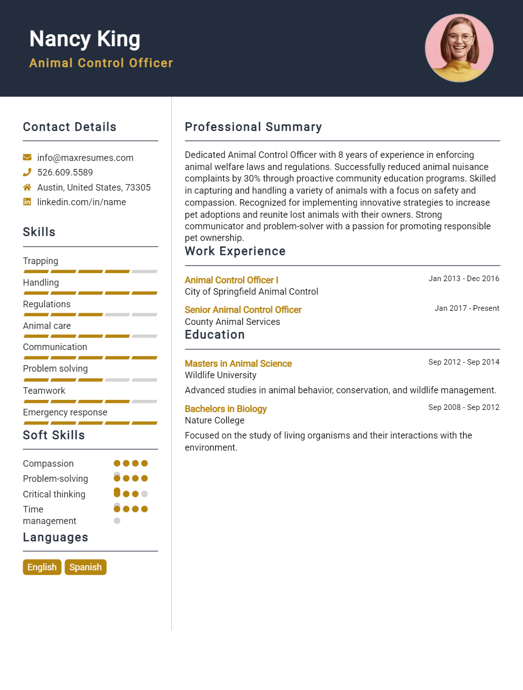 animal-control-officer-resume-sample